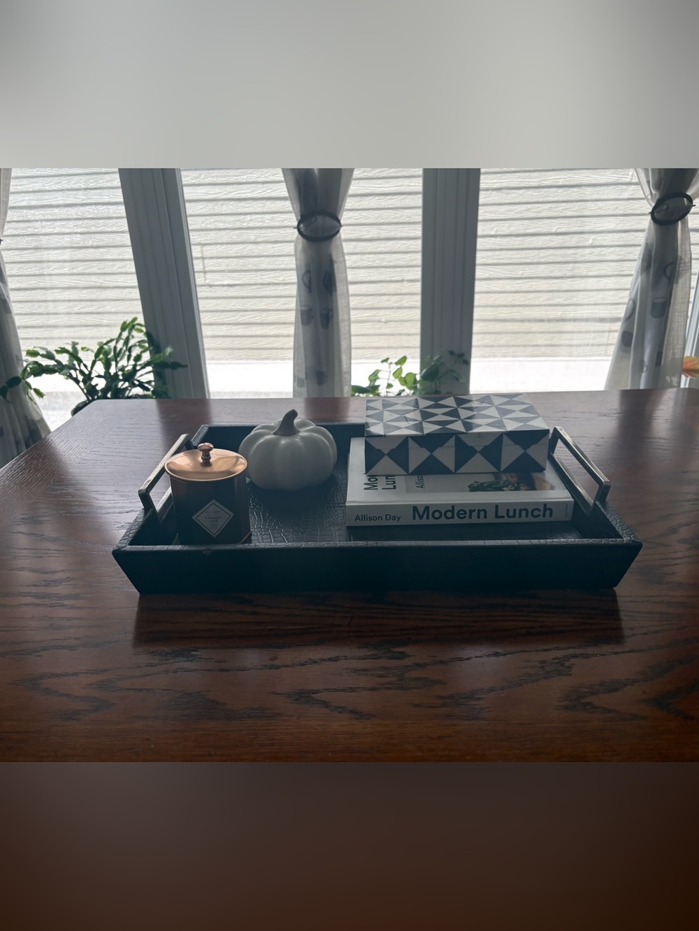 Faux leather Decorative Table tray pottery barn